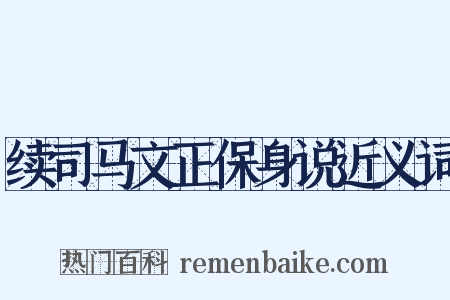 续司马文正保身说近义词是什么意思的图片